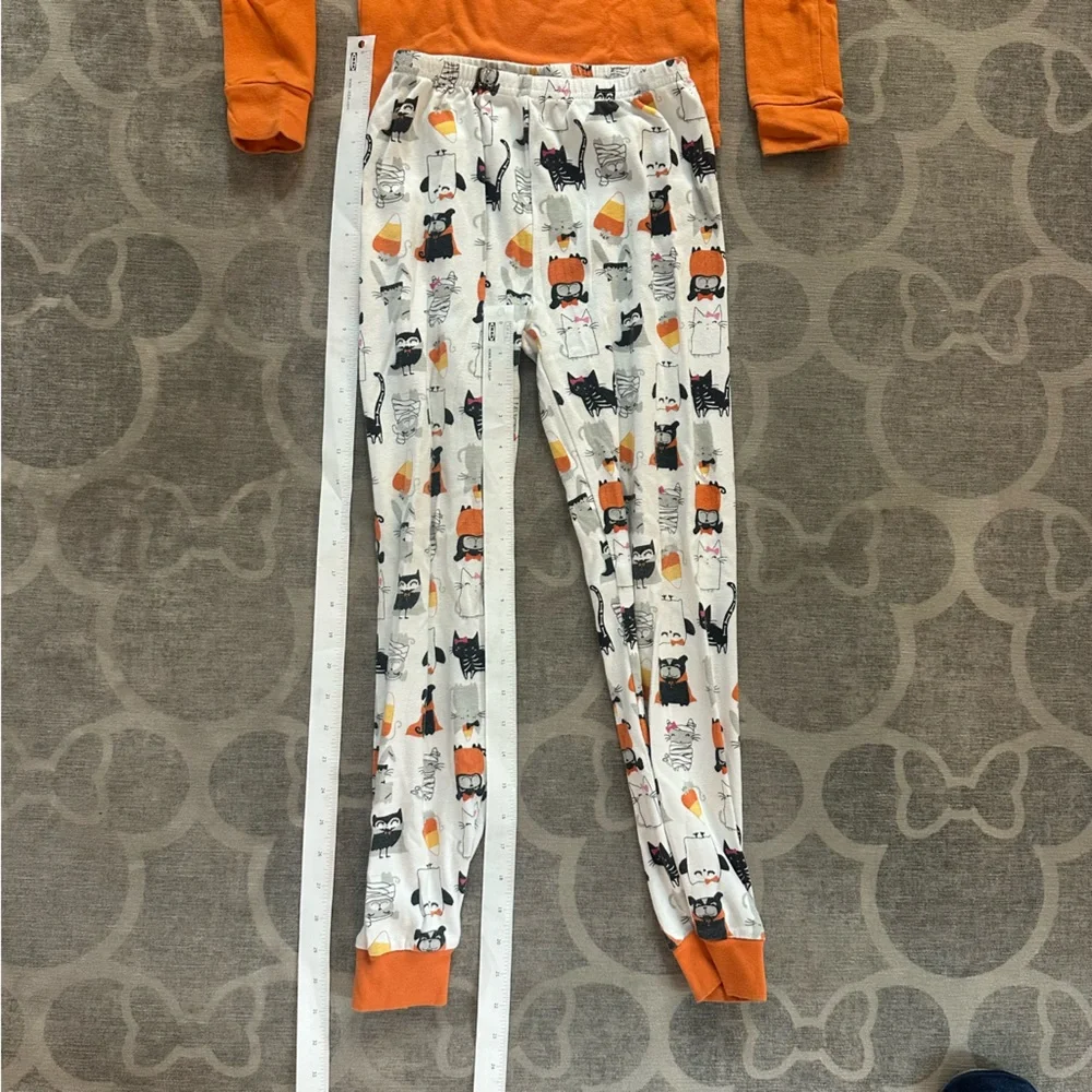 Gymboree Orange & White Halloween Cat Pajama Set